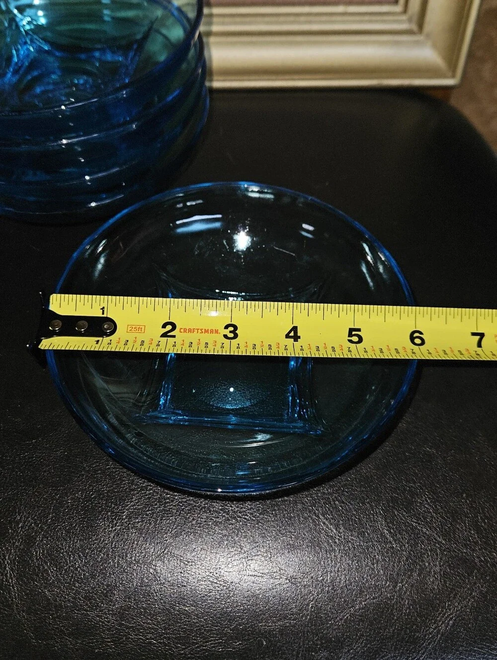 Set of 5 Vintage Hazel Atlas Capri Swirl Colony Blue Glass Round Candy Dish